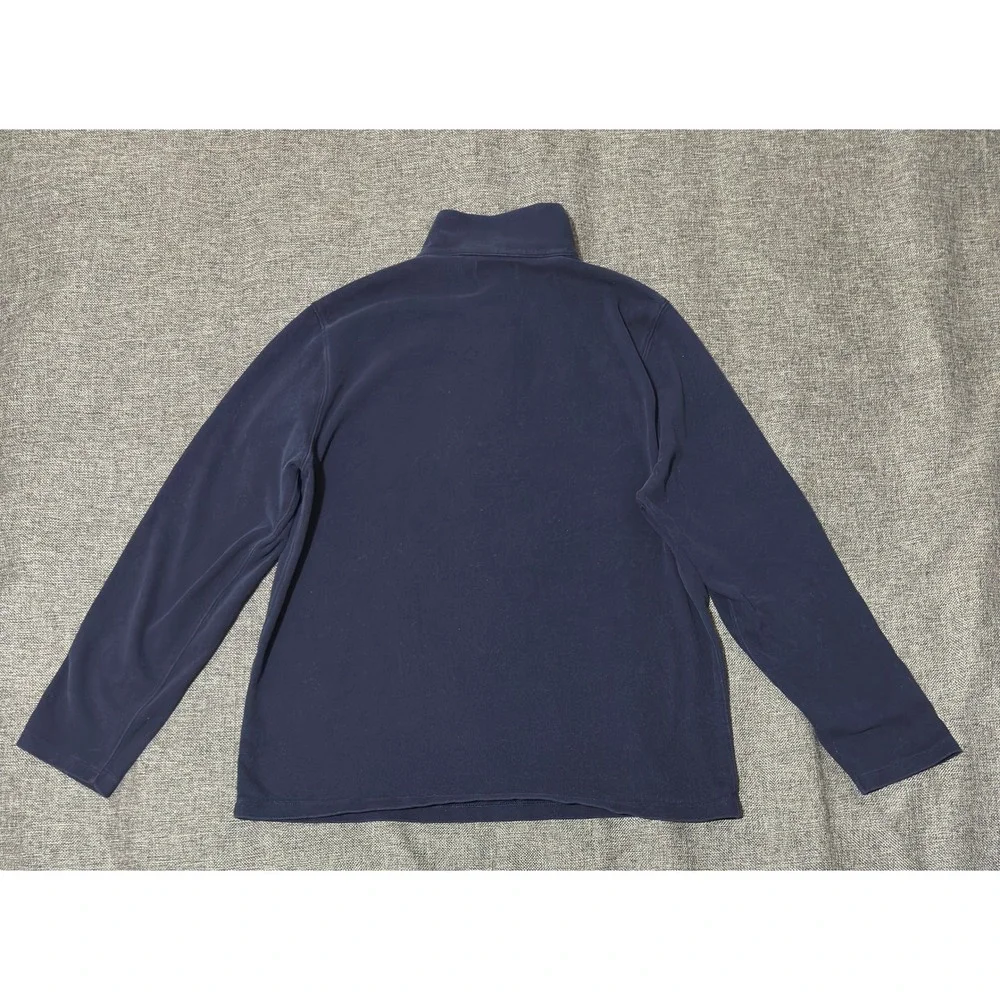 J.Crew Mens XL Pullover Navy Blue Quarter Zip Cotton Fleece